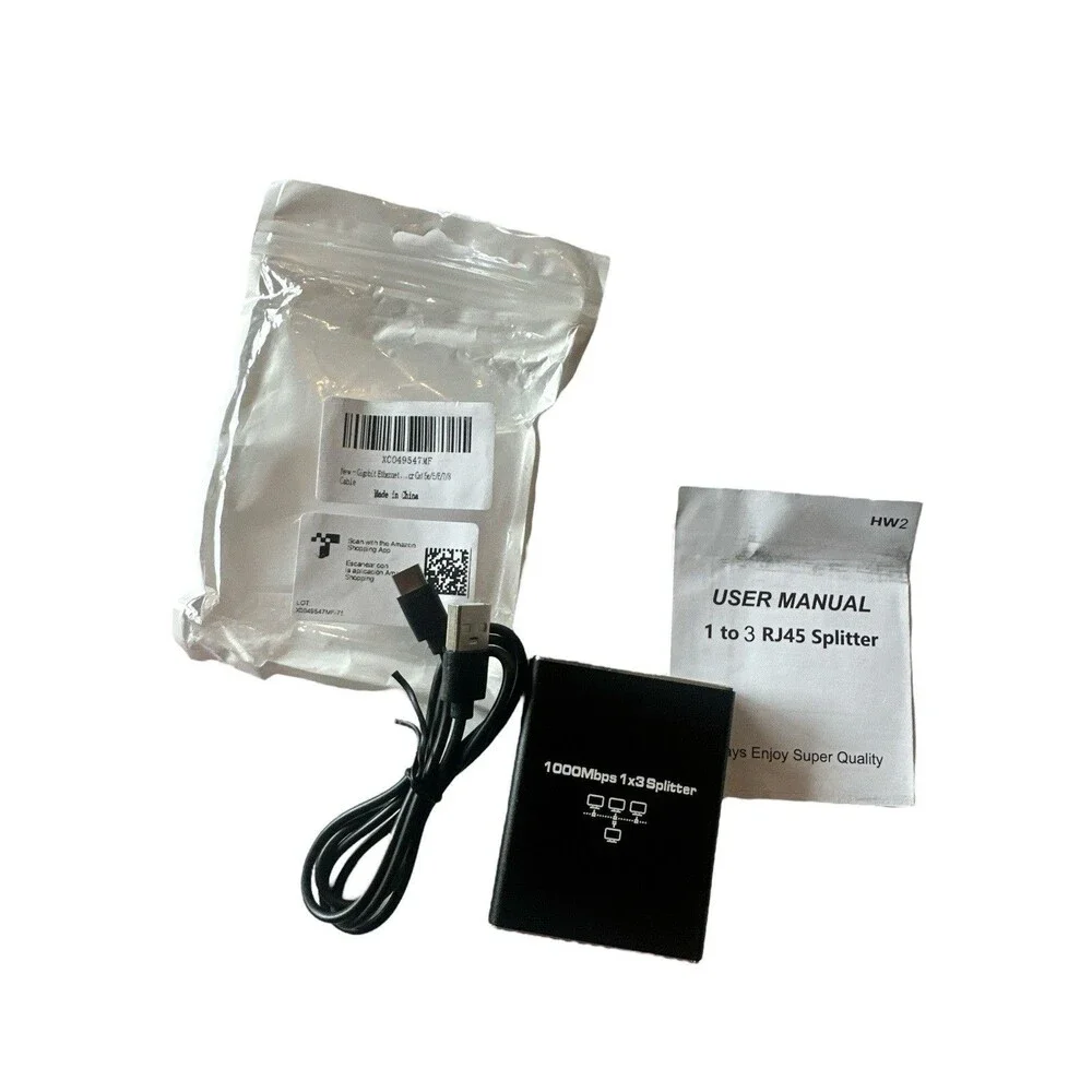 NEW 1000Mbps 1x3 RJ45 Ethernet Splitter 3 port